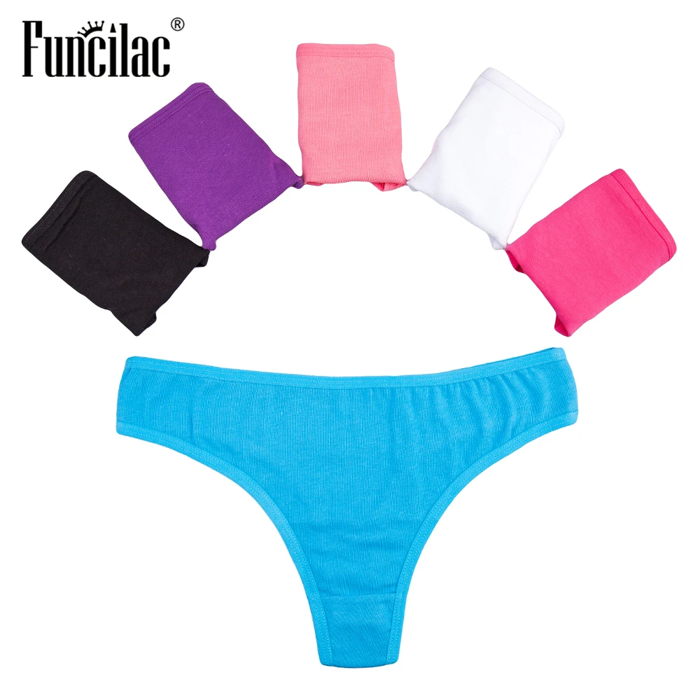 FUNCILAC Underwear Woman Sexy Thong Briefs For Women Cotton Panties Solid G String Low Rise Underpants Lingerie 5 Pcs/set
FUNCILAC Underwear Woman Sexy Thong Briefs For Women Cotton Panties Solid G String Low Rise Underpants Lingerie 5 Pcs/set