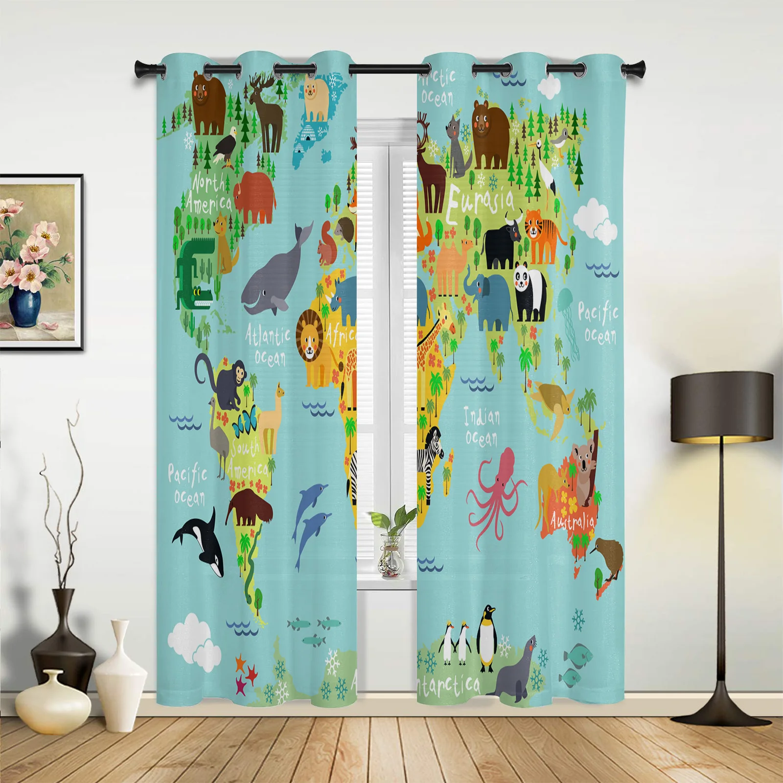 Cartoon Animal World Map Curtains for Bedroom Living Room Drapes Kitchen Children's Room Window Curtain Modern Home Decor
Cartoon Animal World Map Curtains for Bedroom Living Room Drapes Kitchen Children's Room Window Curtain Modern Home Decor