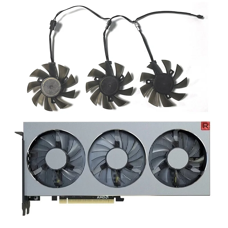 3pcs 75mm DC 12V 0.35A 4Pin FD7010H12S Radeonvii Cooler Fan for AMD XFX Radeon VII Graphics Graphics Card Cooling Fan
3pcs 75mm DC 12V 0.35A 4Pin FD7010H12S Radeonvii Cooler Fan for AMD XFX Radeon VII Graphics Graphics Card Cooling Fan