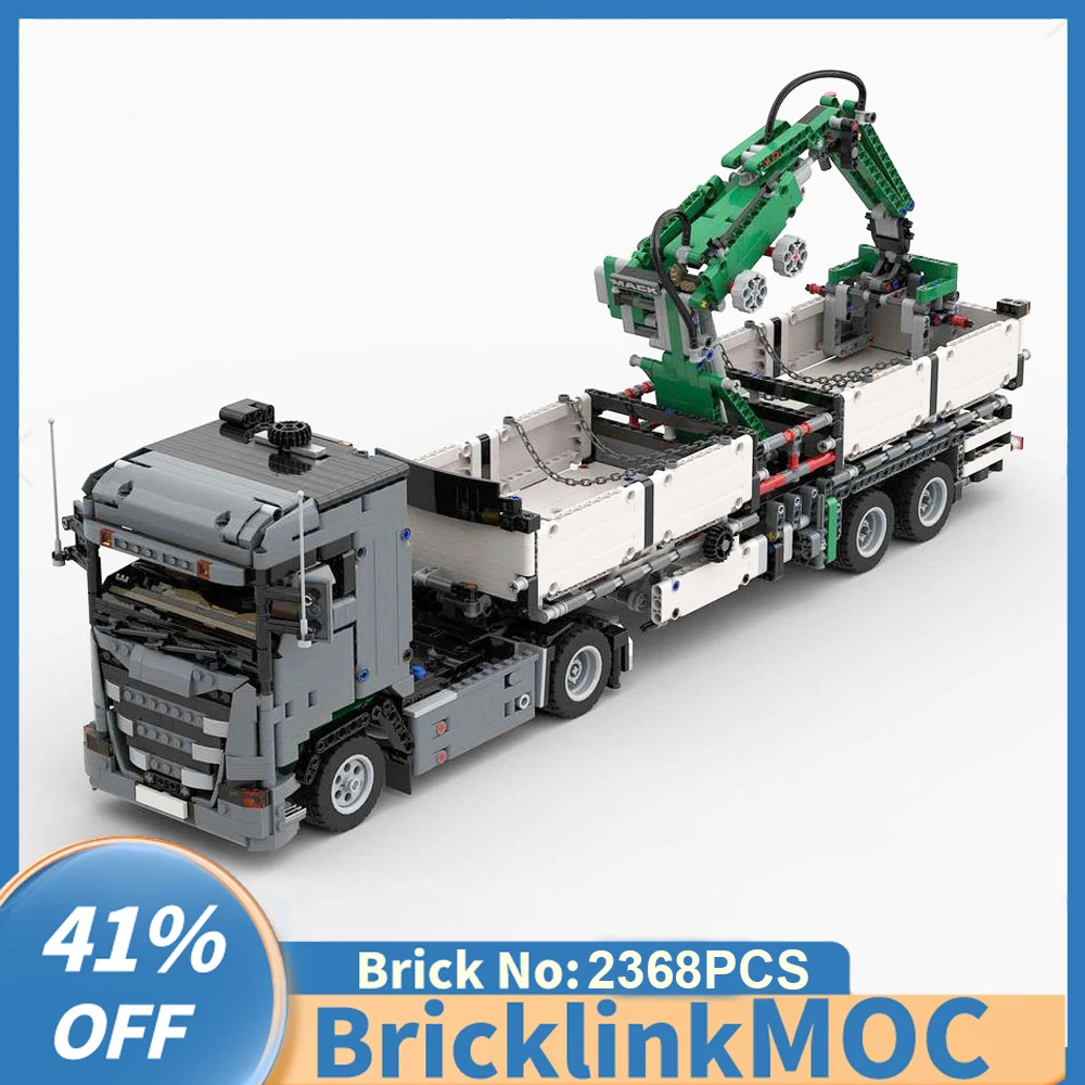 2368PCS G370 Engineering Container tractor With Grab Crane Trailer unit Dump Truck Model creativeToy technology Blocks MOC-42078 
2368PCS G370 Engineering Container tractor With Grab Crane Trailer unit Dump Truck Model creativeToy technology Blocks MOC-42078