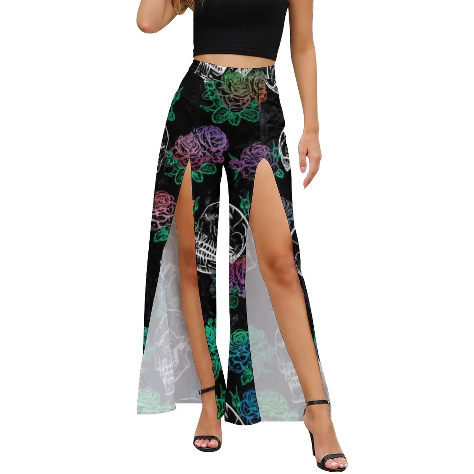 Floral Sugar Skull Pants Spring High Waist Ombre Roses Print Girly Pastel Club Wide Leg Pants Slit Korean Fashion Print Trousers
Floral Sugar Skull Pants Spring High Waist Ombre Roses Print Girly Pastel Club Wide Leg Pants Slit Korean Fashion Print Trousers