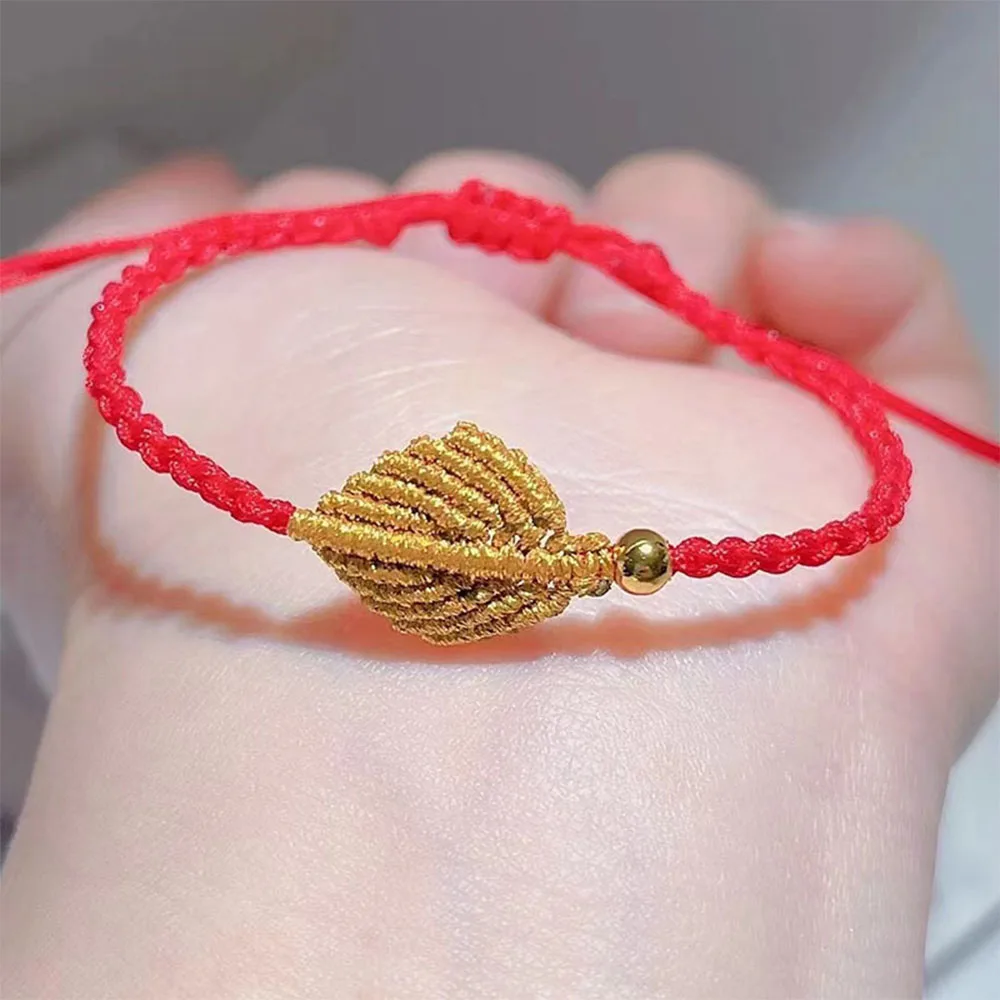 1 шт., женский золотистый браслет с бусинами, 24 к 
1 шт., женский золотистый браслет с бусинами, 24 к