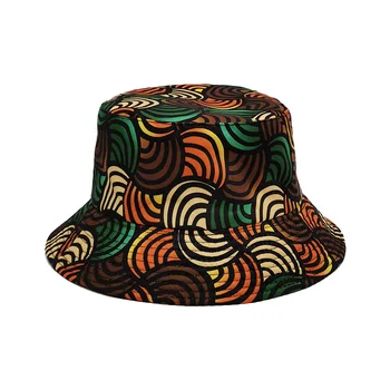 Spring and Summer Wavy Pattern Double-sided Sunshade Mens Caps 2023 New Retro Outdoor Sunscreen Bucket Hats for Women