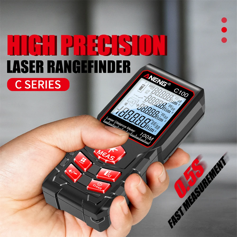 ANENG Laser Range Finder C60 Auto Level Distance Meter Electronic Analysis Measuring Instrument Rangefinder 40m 60m 80m 100m
ANENG Laser Range Finder C60 Auto Level Distance Meter Electronic Analysis Measuring Instrument Rangefinder 40m 60m 80m 100m