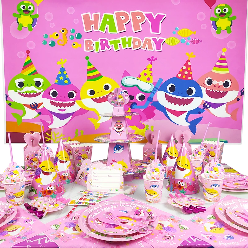 Cute Pink Ocean Shark Theme Decoration Disposable Tableware Baby Shower Balloon Set Birthday Party Decoration Paper Cup
Cute Pink Ocean Shark Theme Decoration Disposable Tableware Baby Shower Balloon Set Birthday Party Decoration Paper Cup