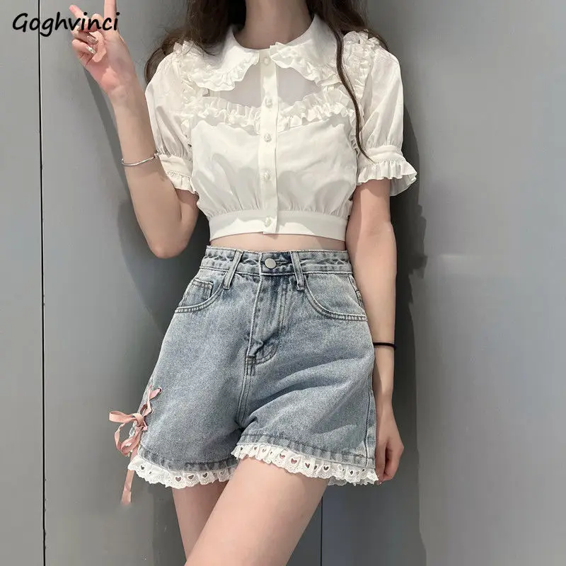 Denim Shorts Women Bandage Lace Kawaii Loose High Waist Holiday Retro Fashion Design Sweet Girlish Summer New College Tender Ins
Denim Shorts Women Bandage Lace Kawaii Loose High Waist Holiday Retro Fashion Design Sweet Girlish Summer New College Tender Ins