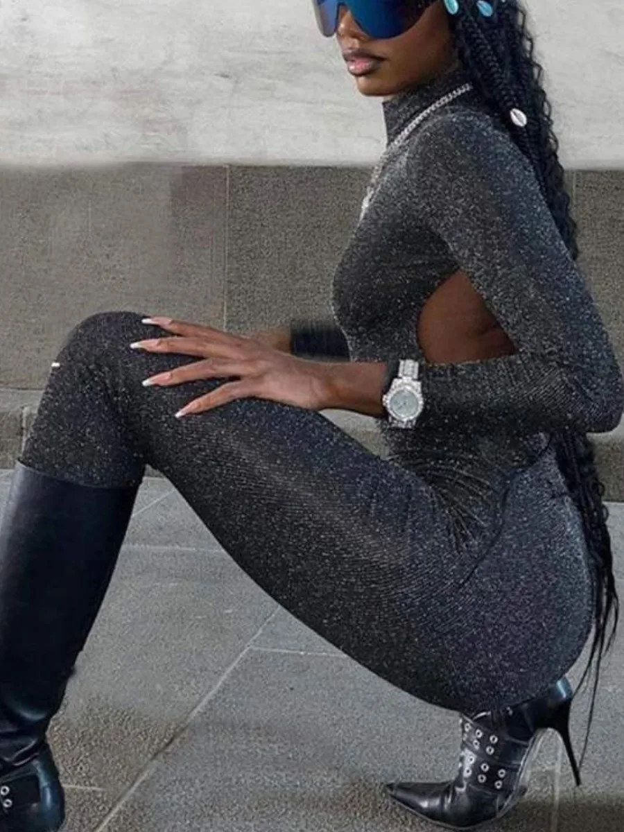 LW Cut Out One Piece SXY Backless See Through Skinny Jumpsuit (With Headgear) Turtleneck Long Sleeve Glitter Long Rompers
LW Cut Out One Piece SXY Backless See Through Skinny Jumpsuit (With Headgear) Turtleneck Long Sleeve Glitter Long Rompers