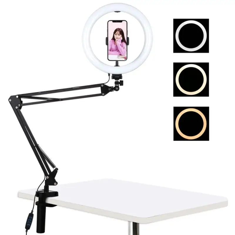 Selfie Ring Light Phone Stand with Folding Arm Fill Light Dimmable Tripod Photography Ring Light Led for Youtobe Streaming
Selfie Ring Light Phone Stand with Folding Arm Fill Light Dimmable Tripod Photography Ring Light Led for Youtobe Streaming