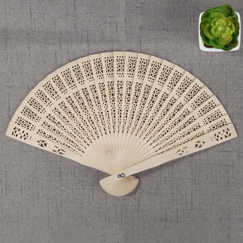 

Fan Wooden 1pc Chinese Hand-held Fold Fans Scented Wedding Party Gift Bamboo Fan Wedding Bridal Party Decoration Handcraft Hand
