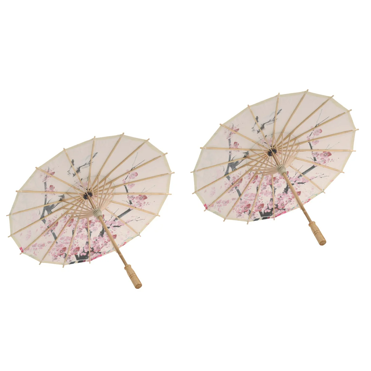 

2 Pc Colorful Flower Umbrella Photo Chinese Decor Bridal Classical Stage Wood Performance Photography Prop Retro