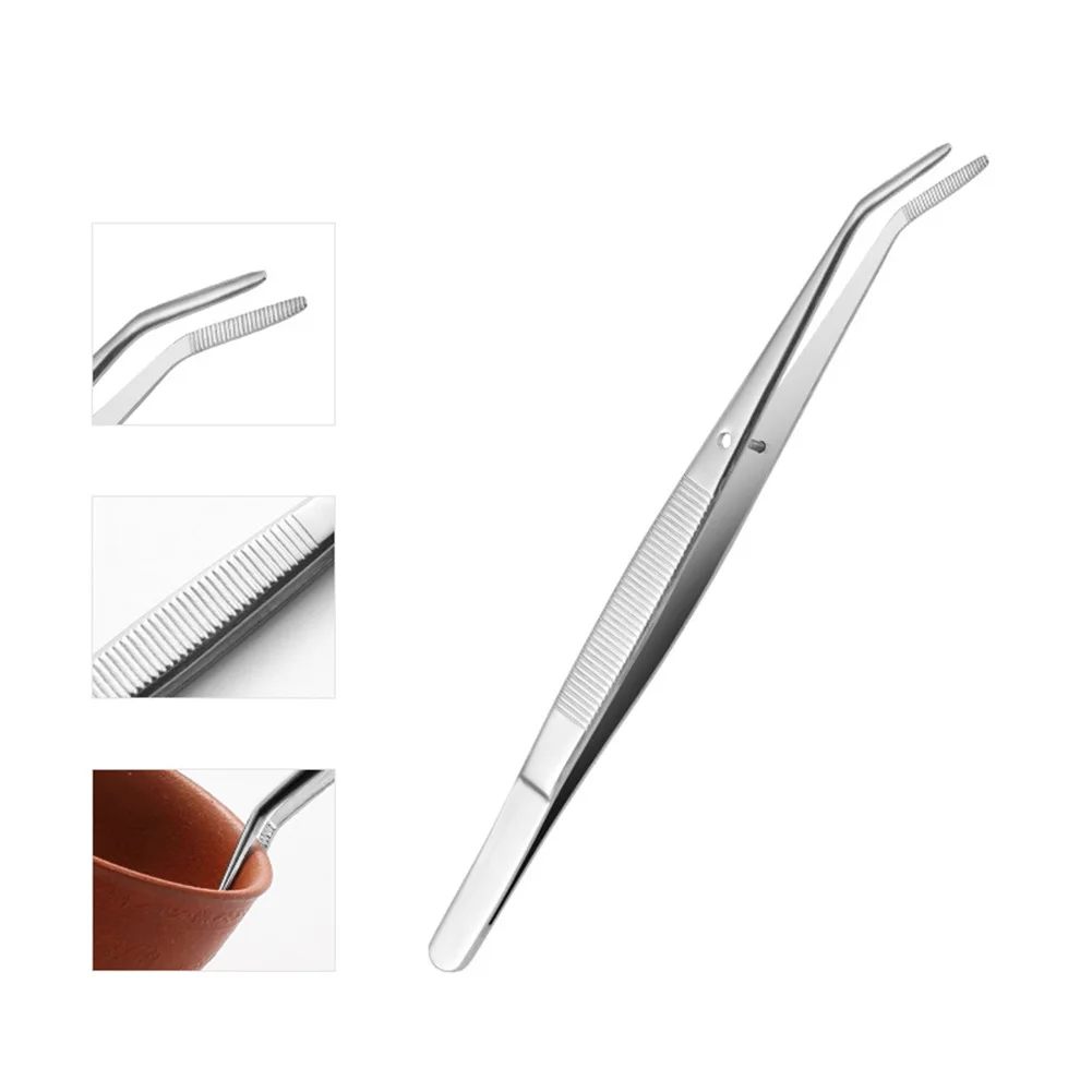 15.7cm Silver Stainless Steel Tweezers Bend Chuck With Positioning For Dentistry Tea Set Planting Restoration Hand Tools
15.7cm Silver Stainless Steel Tweezers Bend Chuck With Positioning For Dentistry Tea Set Planting Restoration Hand Tools