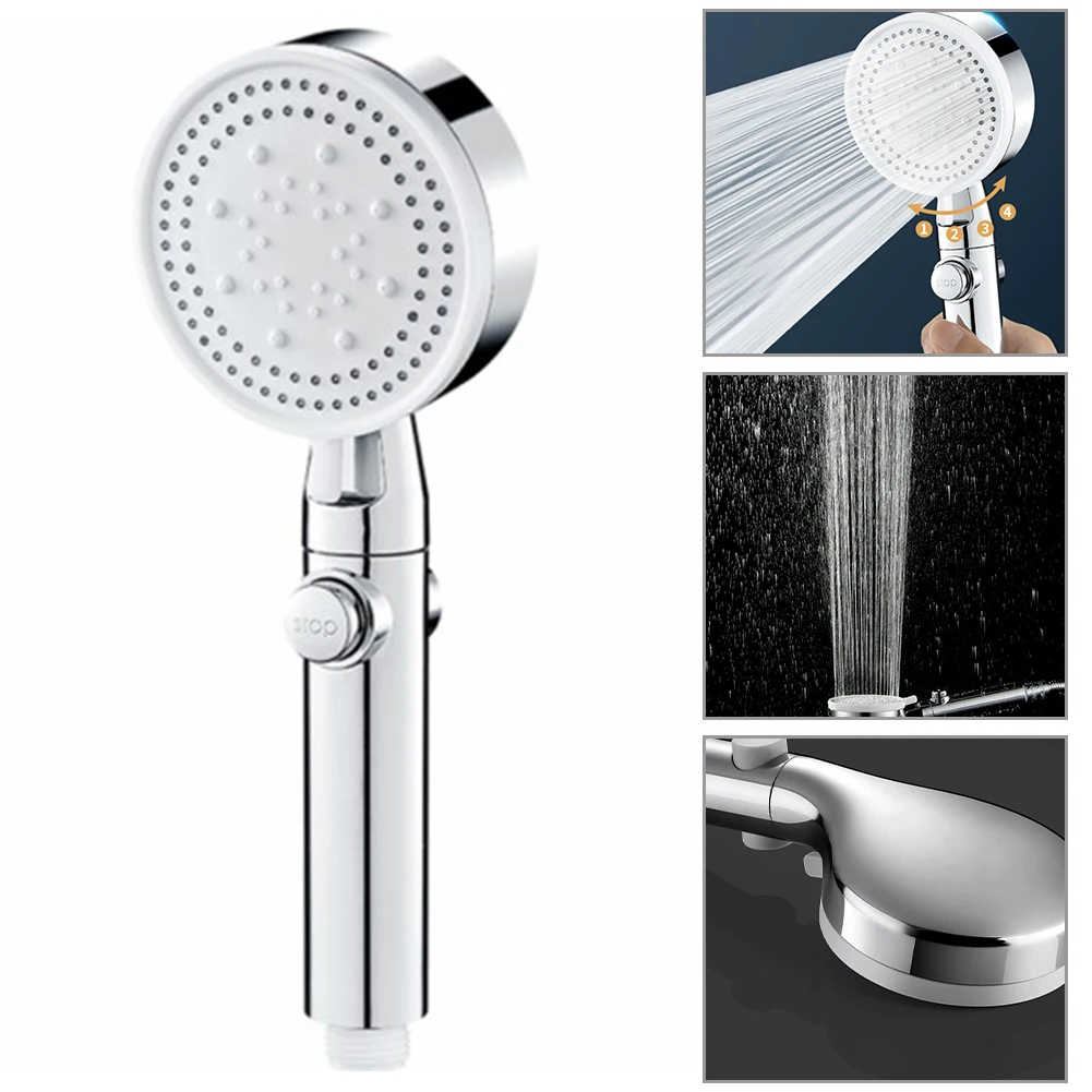 High Pressure Shower Head Bathroom 4 Mode Large Chrome Handset Heads Water Saving Silicon Gel Ajustable Handheld Shower Head
High Pressure Shower Head Bathroom 4 Mode Large Chrome Handset Heads Water Saving Silicon Gel Ajustable Handheld Shower Head