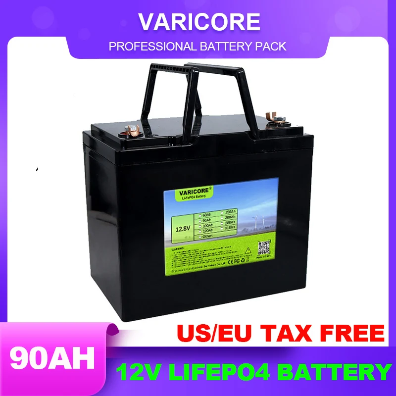 12V 12.8V 90Ah LiFePO4 Cell Max 3C 270A Discharge Battery for Electric car RV Solar Energy storage system batteries Tax Free
12V 12.8V 90Ah LiFePO4 Cell Max 3C 270A Discharge Battery for Electric car RV Solar Energy storage system batteries Tax Free