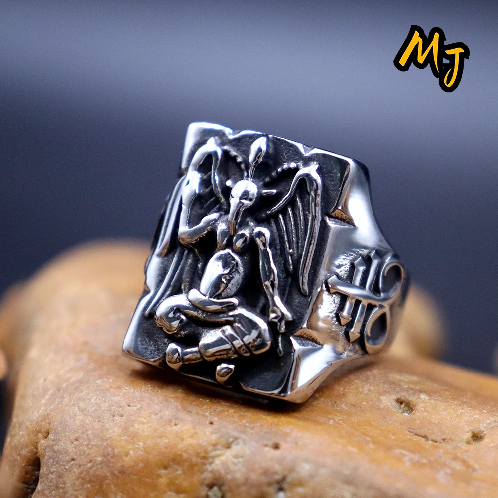 Gothic Seal of Satan Pentagram Rings for Men Women Stainless Steel Satanic Ring Fashion Punk Motorcycle Jewelry Gift Wholesale 
Gothic Seal of Satan Pentagram Rings for Men Women Stainless Steel Satanic Ring Fashion Punk Motorcycle Jewelry Gift Wholesale