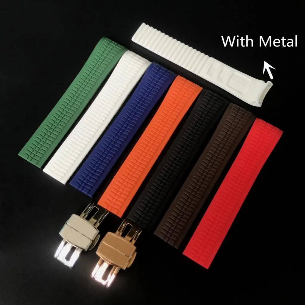21mm Curved End Metal Pins Rubber Silicone Watch Band Fit For Patek PP Philippe AQUANAUT 5167A Black Brown Green Blue Soft Strap
21mm Curved End Metal Pins Rubber Silicone Watch Band Fit For Patek PP Philippe AQUANAUT 5167A Black Brown Green Blue Soft Strap
