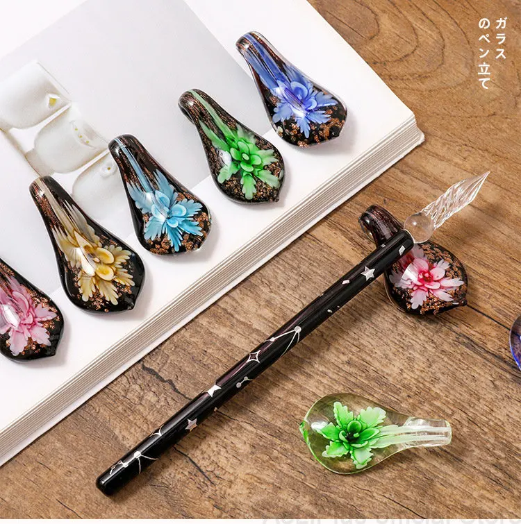 6Pcs/Set 3D Flower Glass Pen Holder Creative Dip Pen Stand Office Stationery Desktop Decoration Kawaii Desk Accessories
6Pcs/Set 3D Flower Glass Pen Holder Creative Dip Pen Stand Office Stationery Desktop Decoration Kawaii Desk Accessories