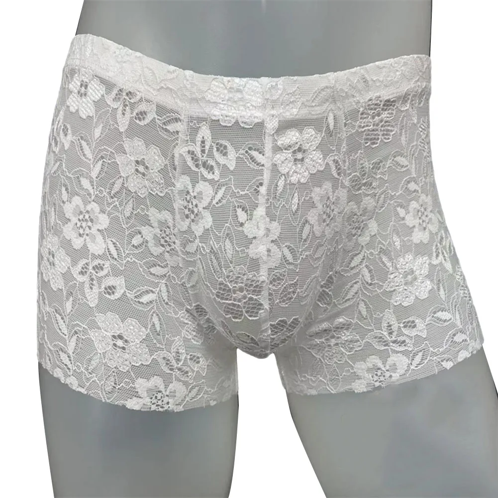 Sexy Mens Sheer Lace Perspective Boxer Briefs Underwear Lace Jacquard See Through Shorts Middle Waist Underpants Sissy Underwear
Sexy Mens Sheer Lace Perspective Boxer Briefs Underwear Lace Jacquard See Through Shorts Middle Waist Underpants Sissy Underwear