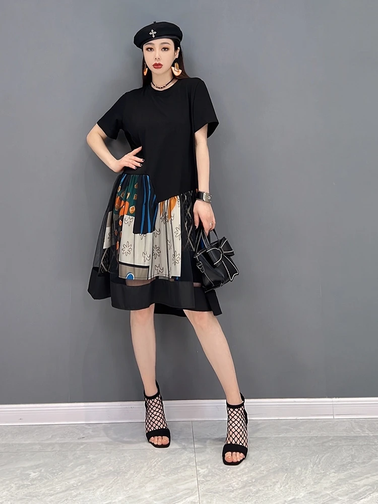 SuperAen 2022 Summer New Fashion Casual Short Sleeve O Neck T-shirt Mesh Printing A-LINE Dresses for Women
SuperAen 2022 Summer New Fashion Casual Short Sleeve O Neck T-shirt Mesh Printing A-LINE Dresses for Women