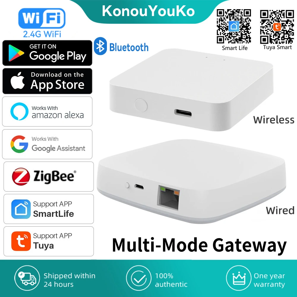 Умный шлюз Tuya ZigBee 3 0 хаб многорежимный мост для умного дома Wi-Fi Bluetooth приложение
