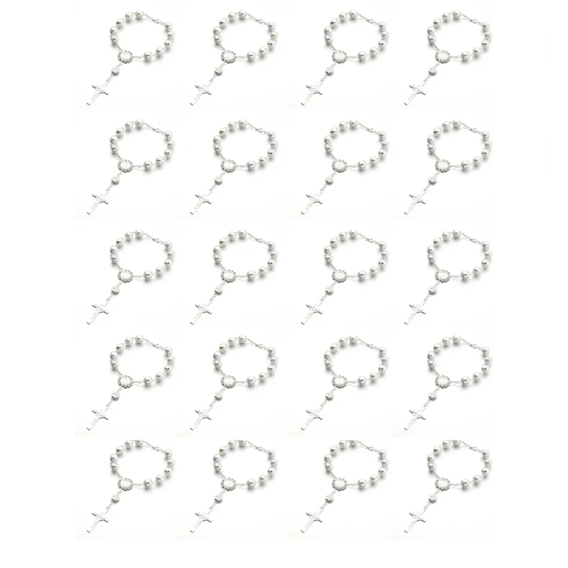 20Pcs Baptism Rosary Bracelet Catholic Holy Communion Silver Color Crucifix Pendants Bracelet Prayer Beads For Baptism
20Pcs Baptism Rosary Bracelet Catholic Holy Communion Silver Color Crucifix Pendants Bracelet Prayer Beads For Baptism
