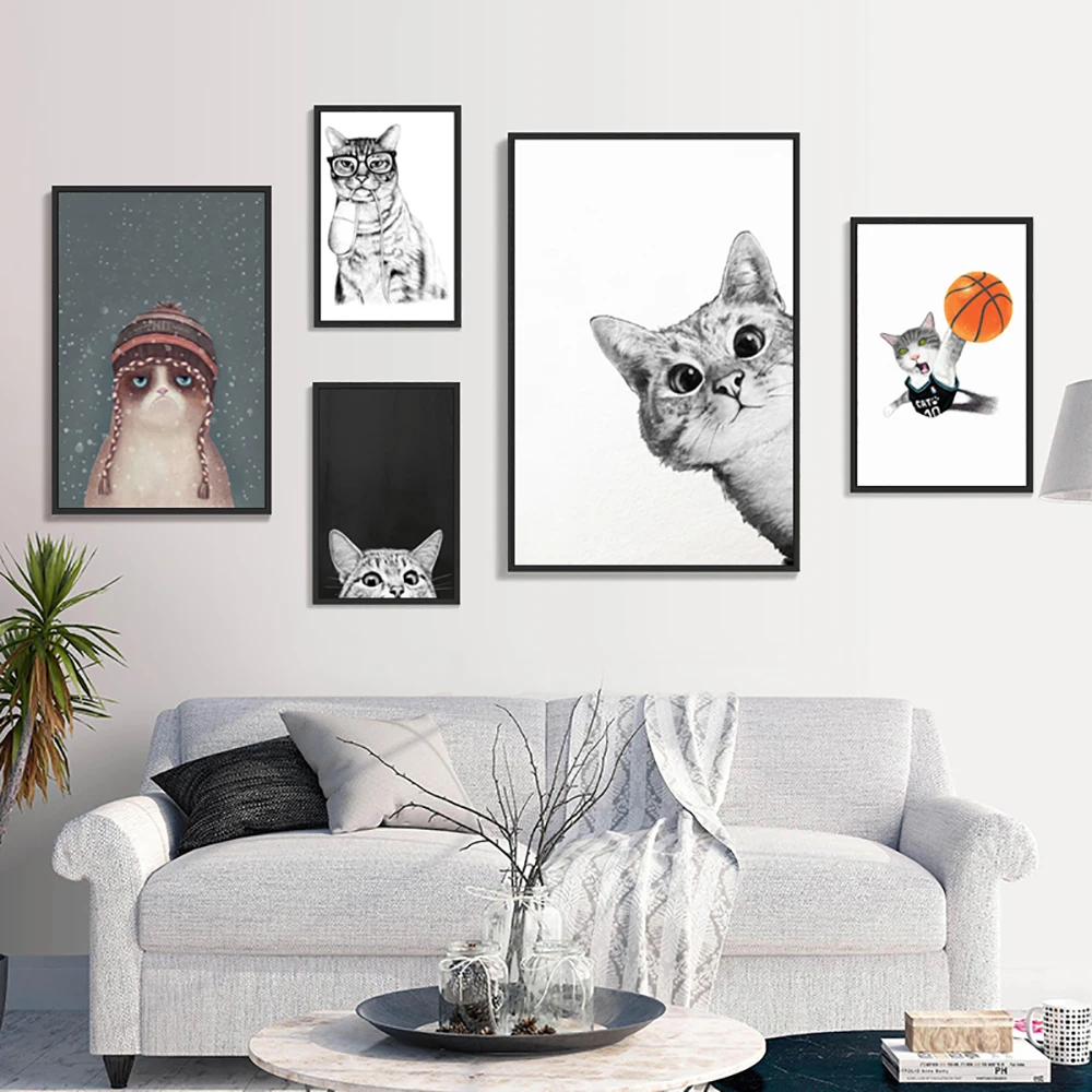 Nordic Black And White Basketball Cat Modern Poster Animal Wall Art Canvas Children's Room Decoration Nursery Printing Painting
Nordic Black And White Basketball Cat Modern Poster Animal Wall Art Canvas Children's Room Decoration Nursery Printing Painting
