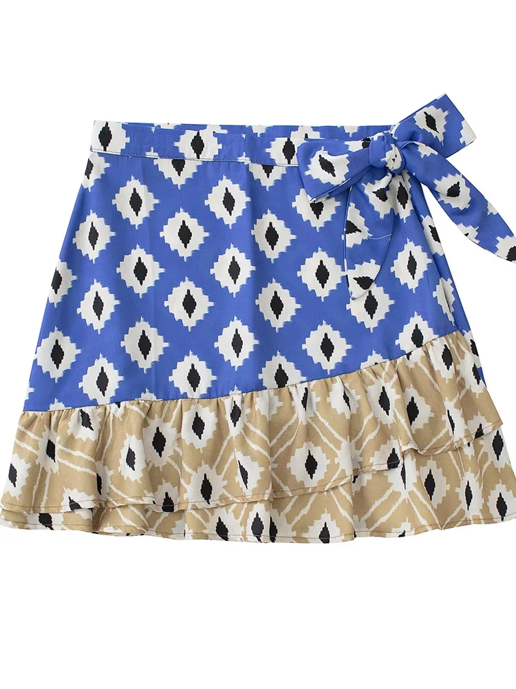 xikom 2022 Women Fashion With Bow Tied Printed Ruffled Wrap Mini Skirt Vintage High Waist Side Zipper Female Skirts Mujer
xikom 2022 Women Fashion With Bow Tied Printed Ruffled Wrap Mini Skirt Vintage High Waist Side Zipper Female Skirts Mujer