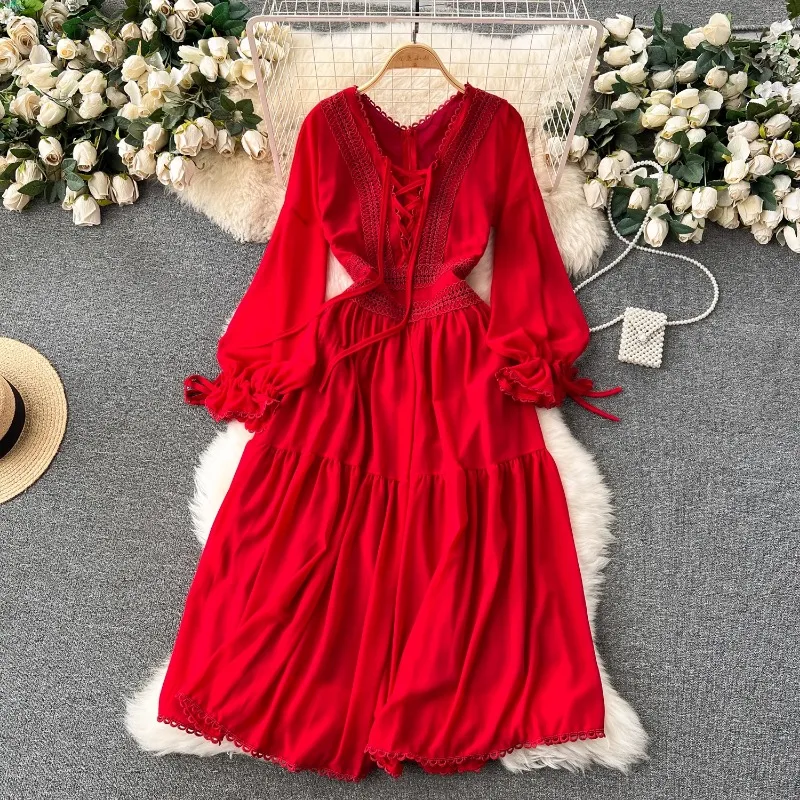 Женское винтажное платье в стиле пэчворк, элегантное кружевное платье со складками в французском стиле ретро, модель Y2K на осень
Женское винтажное платье в стиле пэчворк, элегантное кружевное платье со складками в французском стиле ретро, модель Y2K на осень