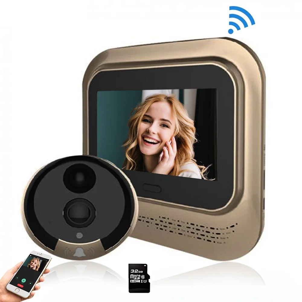 

Discount 4.3 Inch 1080P Door Peephole Viewer Wifi Video Doorbell Camera Night Vision PIR Motion Detection Smart Home APP Control
