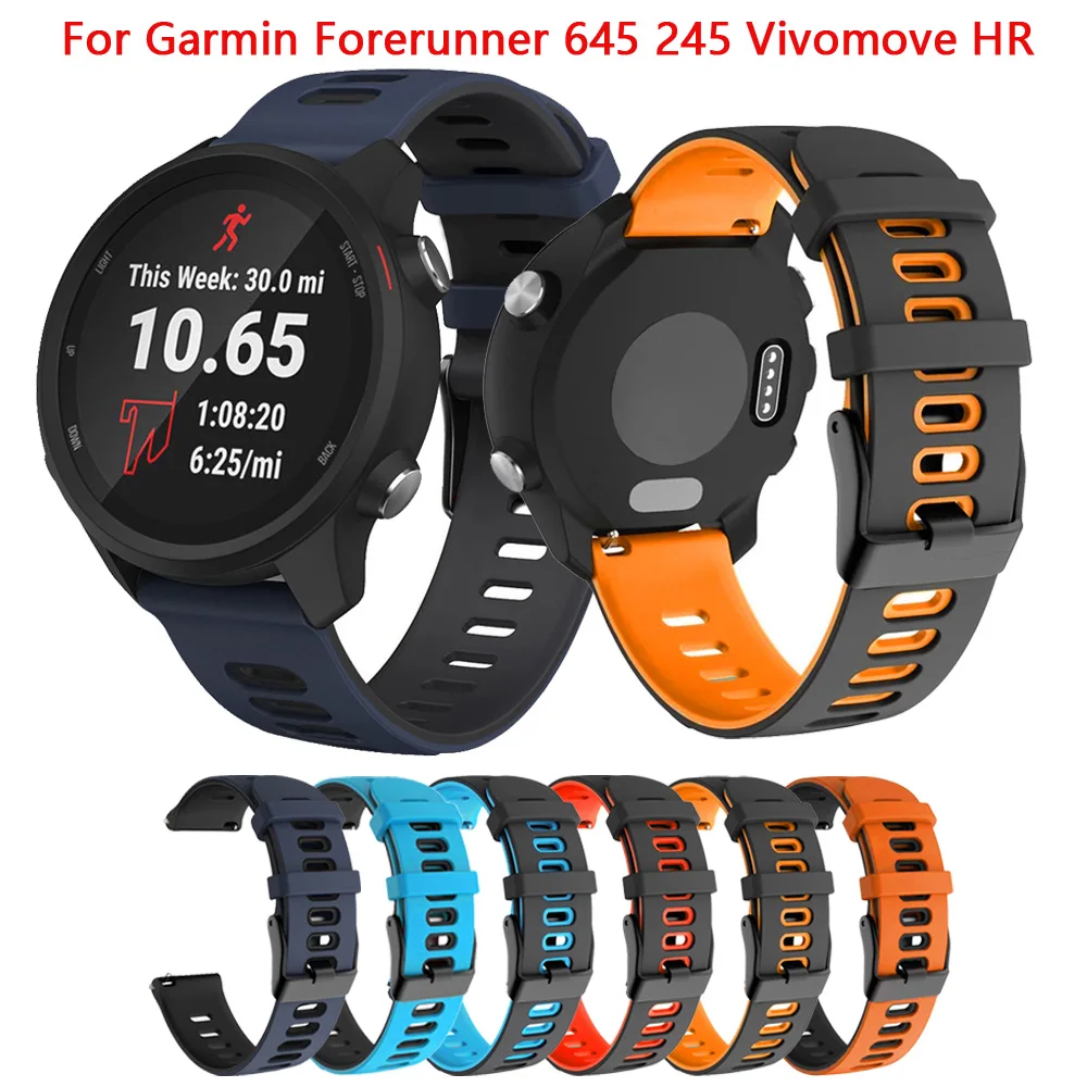 

20mm Wristband Bracelet For Garmin Forerunner 245 645 158 55 Easyfit Silicone Strap Vivomove HR Vivoactive 3 3T Smart Watch Band