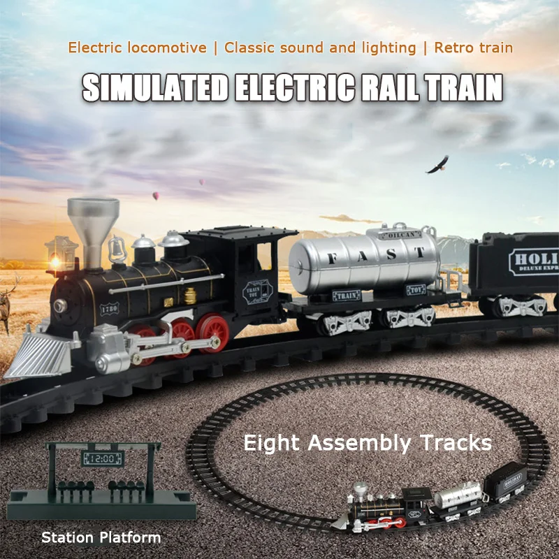 Classical Track Train Electric Train Toys Railway Train Battery Operated Track Railroad with Light And Sound Model Children Gift
Classical Track Train Electric Train Toys Railway Train Battery Operated Track Railroad with Light And Sound Model Children Gift
