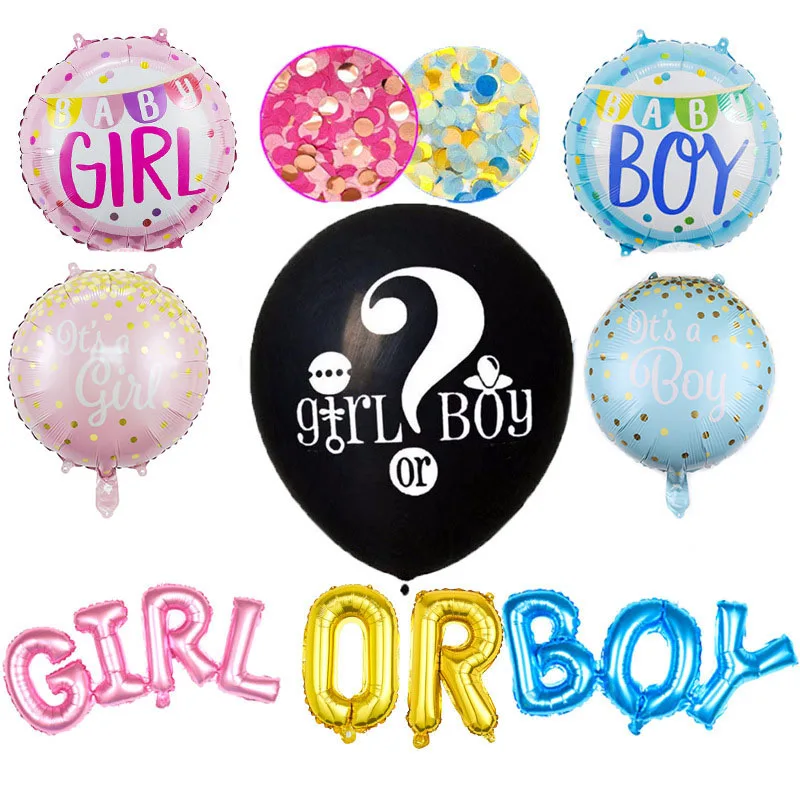 

Baby Shower Banner Foil Balloons It's A Boy Girl Gender Reveal Balloon Bow Balloons Birthday Party Decorations Kids