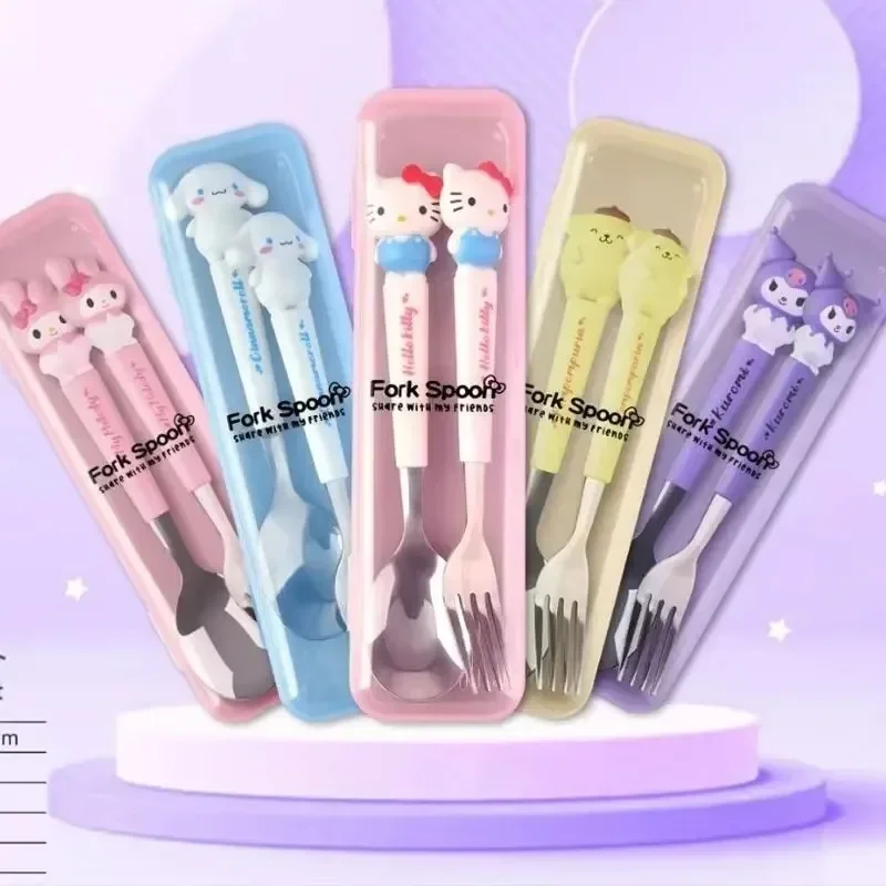 Sanrio Hello Kitty набор ложек и вилок аниме мультфильм милая моя мелодия Куроми Cinnamoroll