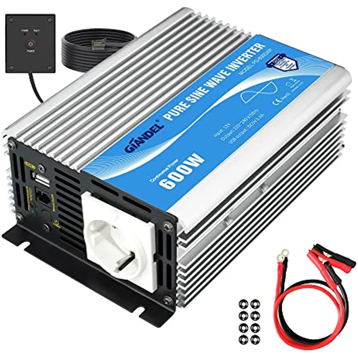 Giandel Pure Sine Power Inverter 600 - 4000 W for Emergencies Such as Hurricane, Storm, Power Failure, 600W, silver solar
Giandel Pure Sine Power Inverter 600 - 4000 W for Emergencies Such as Hurricane, Storm, Power Failure, 600W, silver solar
