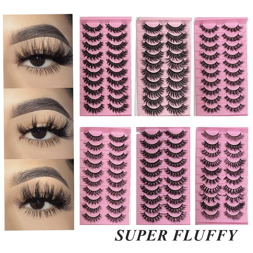 

5/10 Pairs 3D Mink Messy Fluffy Eye Lashes Pack Volume Long 3D Faux Cils,Mixed Dramatic Natrual Mink Lashes Packaging in Bulk