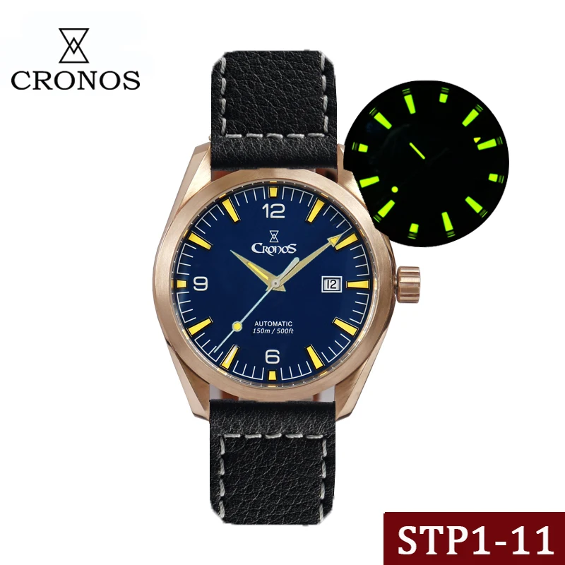 Мужские электронные часы CRONOS, Мужские автоматические часы, бронзовые механические наручные часы C3, желтые, светящиеся, водонепроницаемые, с... 
Мужские электронные часы CRONOS, Мужские автоматические часы, бронзовые механические наручные часы C3, желтые, светящиеся, водонепроницаемые, с...