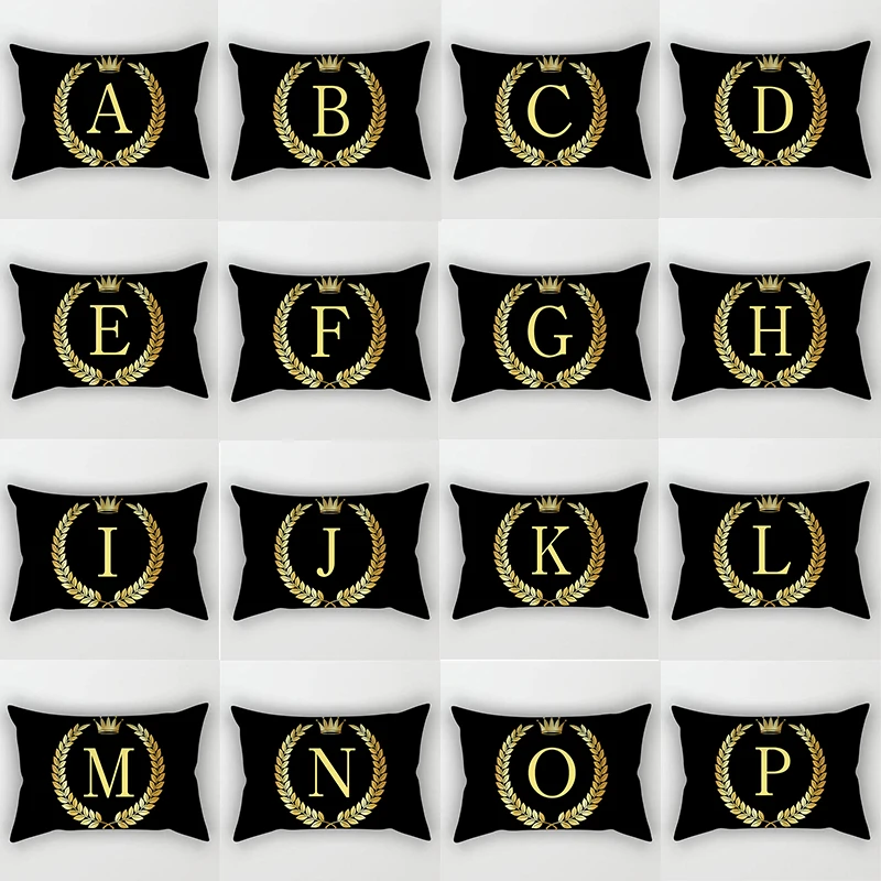 Черно-золотые буквы алфавита, 30x50 см, наволочка для гостиной, дивана, стула, украшение для дома, корона с узором из листьев
Черно-золотые буквы алфавита, 30x50 см, наволочка для гостиной, дивана, стула, украшение для дома, корона с узором из листьев