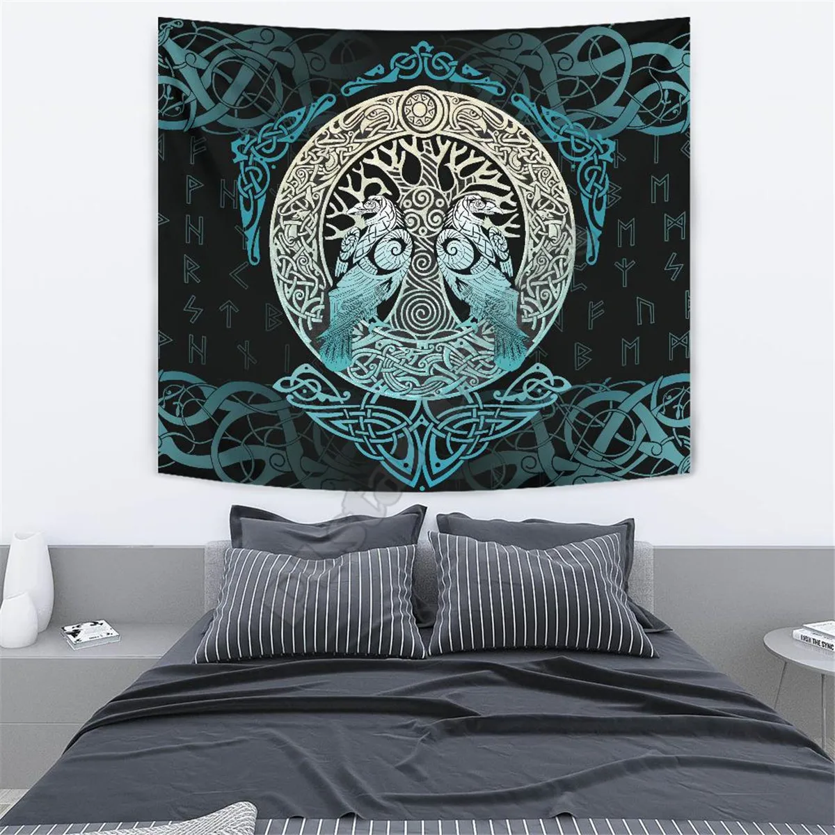

Viking Style Tapestry Viking Tree Of Life Yggdrasil 3D Printed Wall Tapestry Rectangular Home Decor Wall Hanging Home Decoration