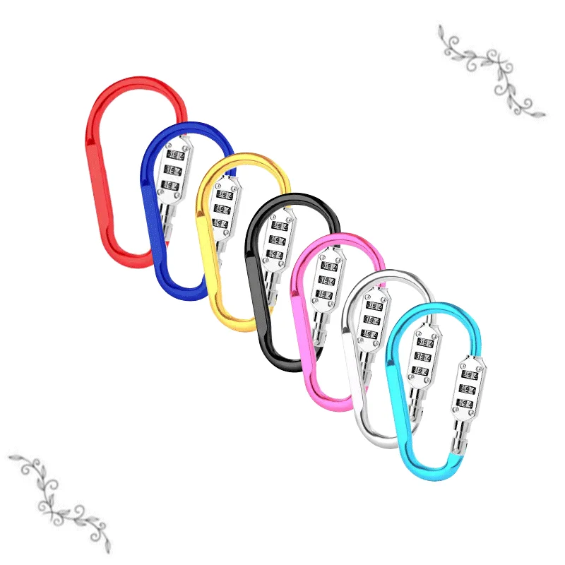 

4 colors Baggage Doors Carabiner Padlock 3 Dial Digit Password Lock Resettable Combination Secret Safe Code Anti-theft Locks