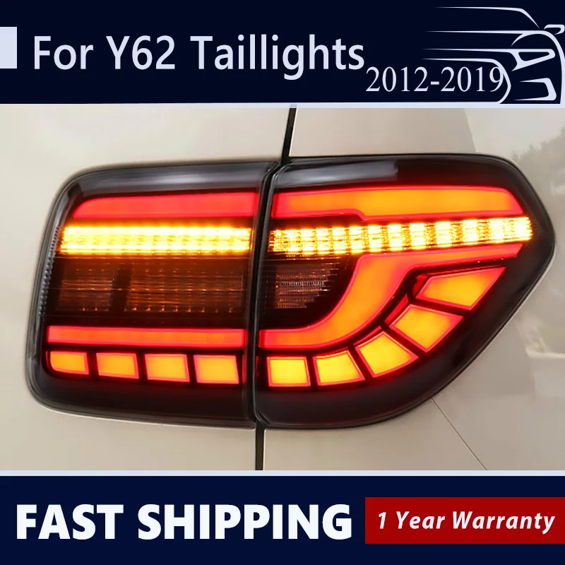 

Car LED Taillight For Nissan Patrol Y62 Tail Lamp 2012-2019 Brake Reversing Reverse Rear Back Turn Signal Light