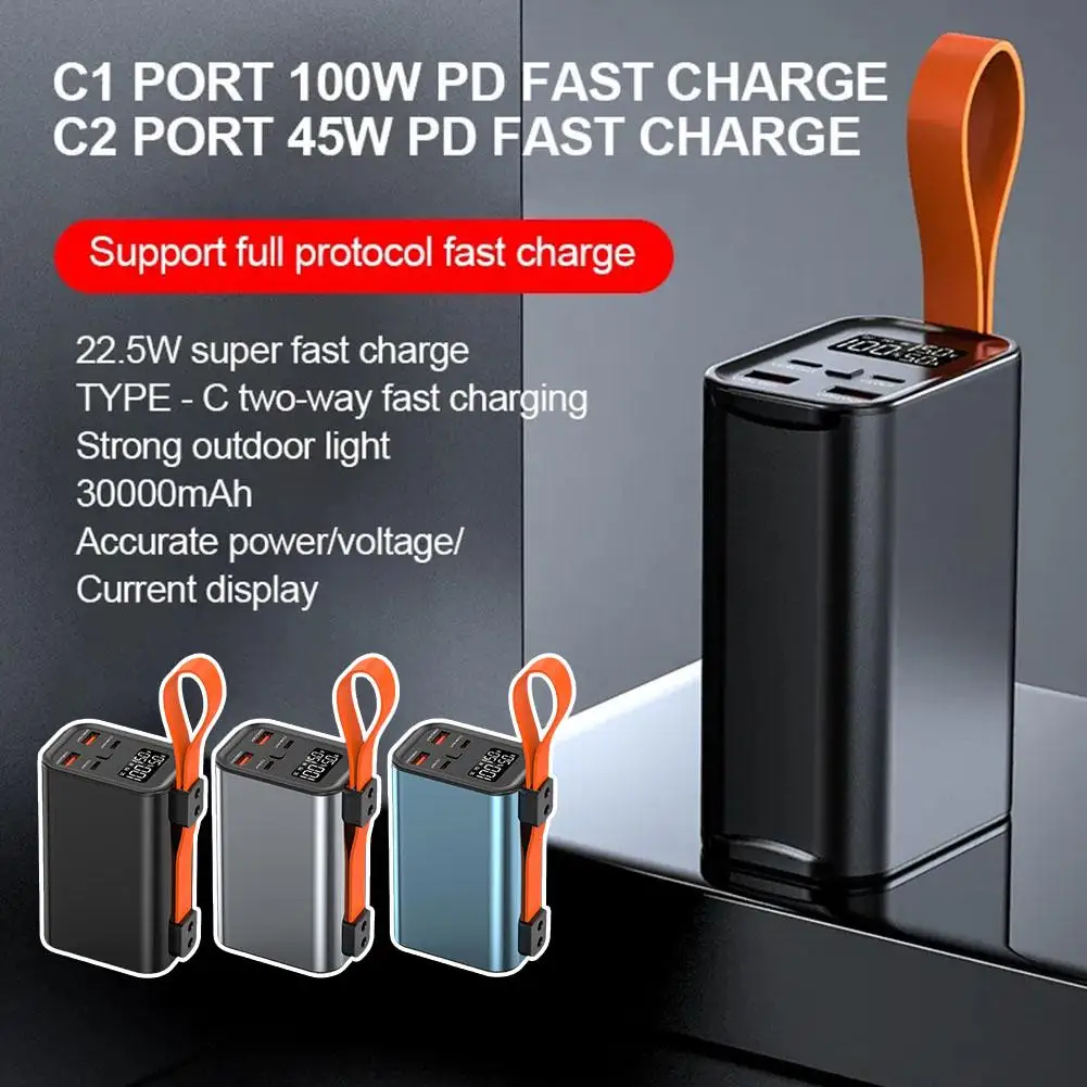 1 Pcs PD100W Flashlight Super Fast Charging Power Bank Mobile 30000 Phone 30000 Laptop MA Mobile PD100W Capacity MA High Po Z7B3
1 Pcs PD100W Flashlight Super Fast Charging Power Bank Mobile 30000 Phone 30000 Laptop MA Mobile PD100W Capacity MA High Po Z7B3