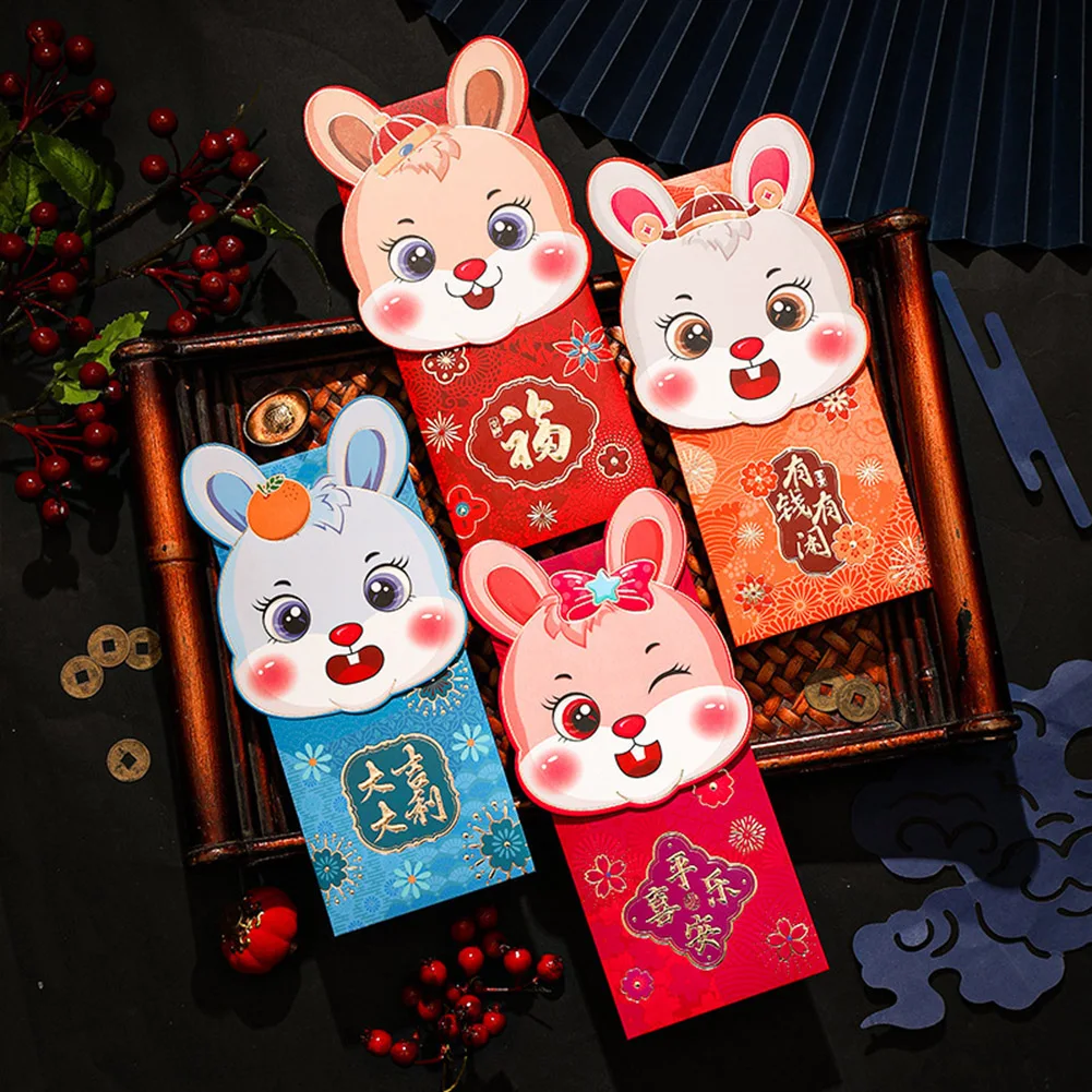6Pcs Cute Rabbit Red Envelopes for 2023New Year Spring Festival Red Pockets Chinese Hongbao Lucky Money Packets Cartoon Gift Bag
6Pcs Cute Rabbit Red Envelopes for 2023New Year Spring Festival Red Pockets Chinese Hongbao Lucky Money Packets Cartoon Gift Bag