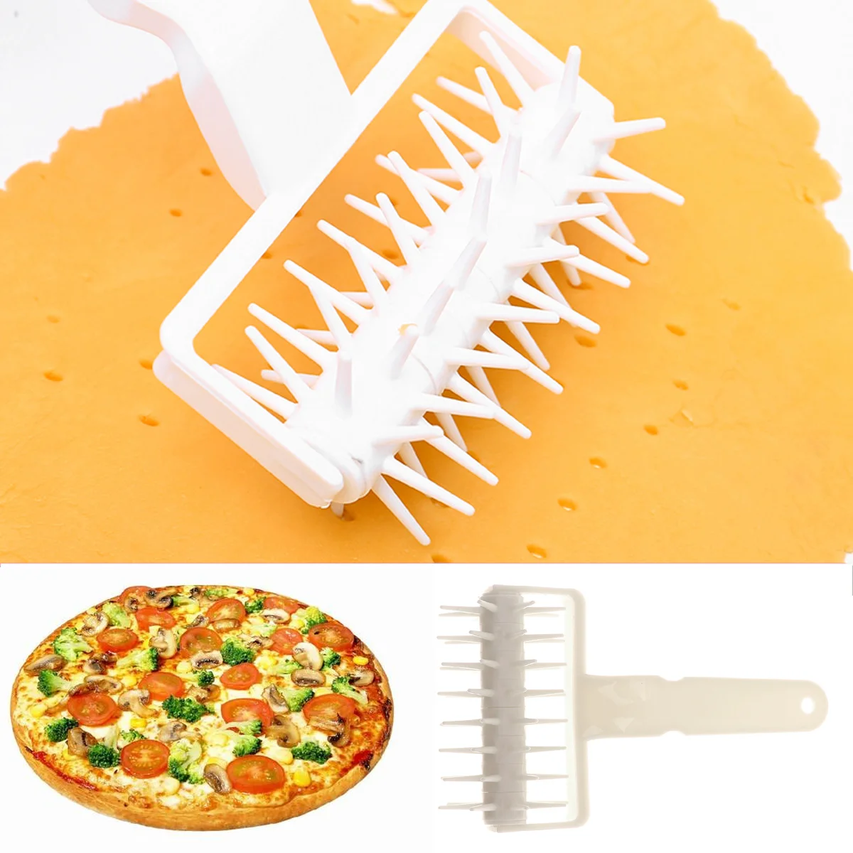 Roller Pizza Dough Docker Pie Cake Pastry Baking Stainless Puncher Steel Tool Spike Hole Spikespin Tools Bread Spiked Wheel
Roller Pizza Dough Docker Pie Cake Pastry Baking Stainless Puncher Steel Tool Spike Hole Spikespin Tools Bread Spiked Wheel