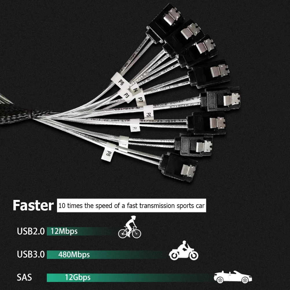 Origical Slim Cable SAS4.0 SFF-8654 8i to SATA 8 Ports Adapter Target Hard Disk 12Gbps 50cm Computer Server Adapter Cable for PC
Origical Slim Cable SAS4.0 SFF-8654 8i to SATA 8 Ports Adapter Target Hard Disk 12Gbps 50cm Computer Server Adapter Cable for PC