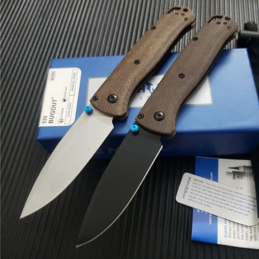 

BM 535 BUGOUT Tactical Folding Knife S30V Satin Blade Flaxen Handle Outdoor Hunting Knife EDC Camping Pocket Knives