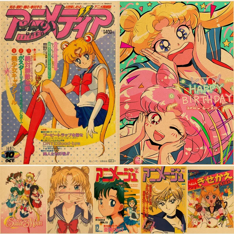 Classic Japanese Sailor Moon Kraft Paper Posters and Modern Anime Decorative Mural Anime Cartoon Wall Art Prints Home Bar Decor
Classic Japanese Sailor Moon Kraft Paper Posters and Modern Anime Decorative Mural Anime Cartoon Wall Art Prints Home Bar Decor