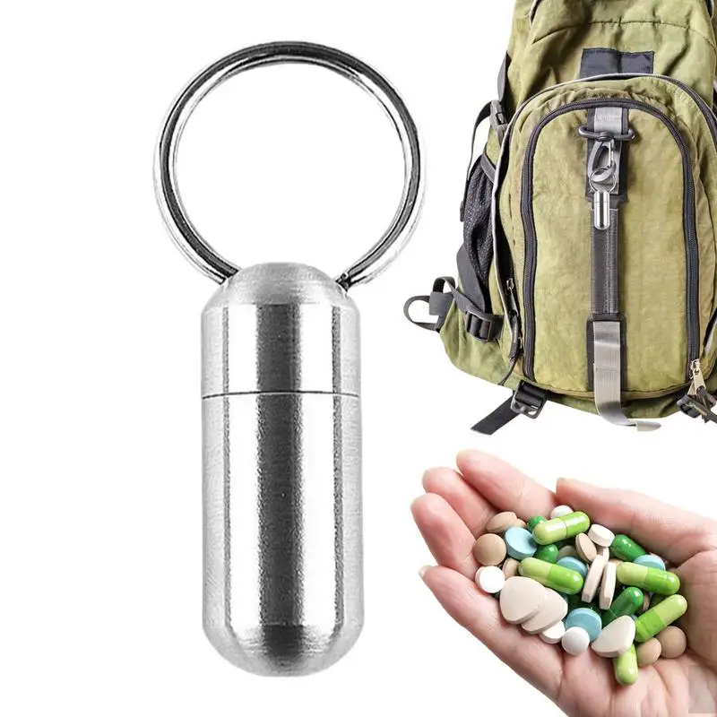 

Portable Mini Pill Box Thickened Single Pill Box Keychain Container Multifunctional Pocket Personal Pill Organizers Pill Bottle