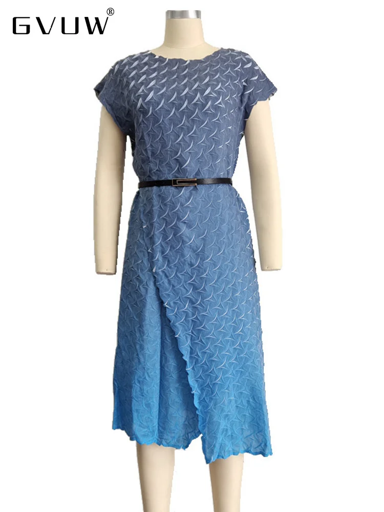 GVUW Women Pleated Gradient Dress O-neck Loose Short Sleeve 2023 Summer New Belt Waist Female Fashion Holidays Clothing 17G1743
GVUW Women Pleated Gradient Dress O-neck Loose Short Sleeve 2023 Summer New Belt Waist Female Fashion Holidays Clothing 17G1743