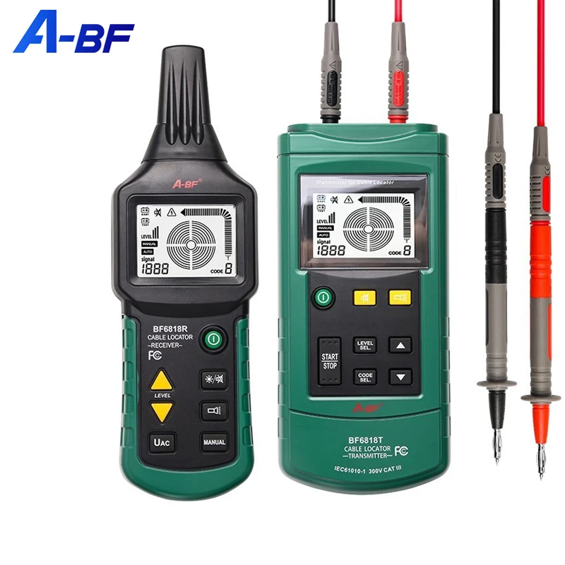 

A-BF BF6818 Professional Wire Cable Tracker Metal Detector Tester Line Voltage 12~400V Pipe Locator Meter Receiver MS6818