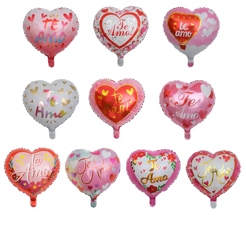 

50 шт., фольгированные воздушные шары в форме сердца, 18 дюймов