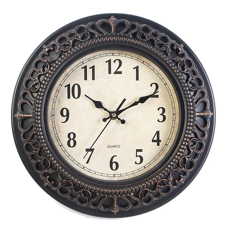 

10-дюймовые бесшумные кварцевые часы в стиле ретро, декоративные настенные часы для спальни, ретро часы, настенные часы для гостиной, для дома/офиса/школы